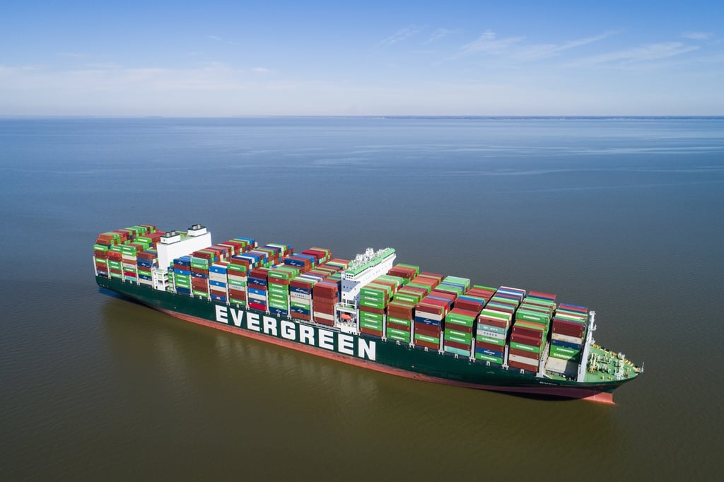 Evergreen has arranged for divers to inspect the vessel for any damage. Photo: EPA Evergreen has arranged for divers to inspect the vessel for any damage. Photo: EPA