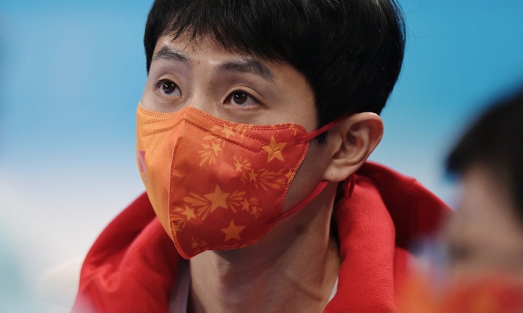 Viktor Ahn, coach of China’s national short track team, at the 2022 Beijing Winter Olympics. Image: Weibo