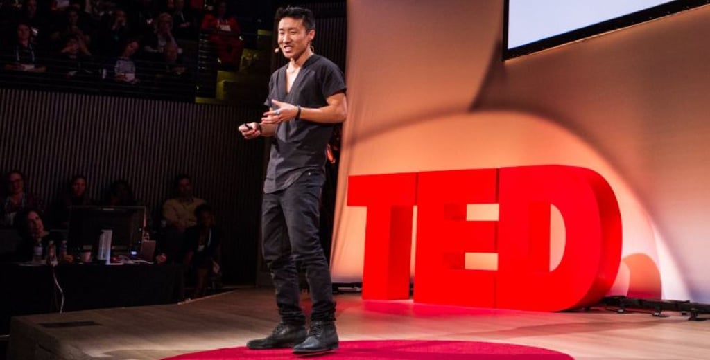 Hunter Lee Soik during his TED talk. Photo: @hunterleesoik/Twitter Hunter Lee Soik during his TED talk. Photo: @hunterleesoik/Twitter