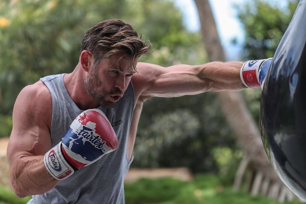 Chris Hemsworth does high intensity workouts and punching exercises to train. Photo: @chrishemsworth/Instagram Chris Hemsworth does high intensity workouts and punching exercises to train. Photo: @chrishemsworth/Instagram
