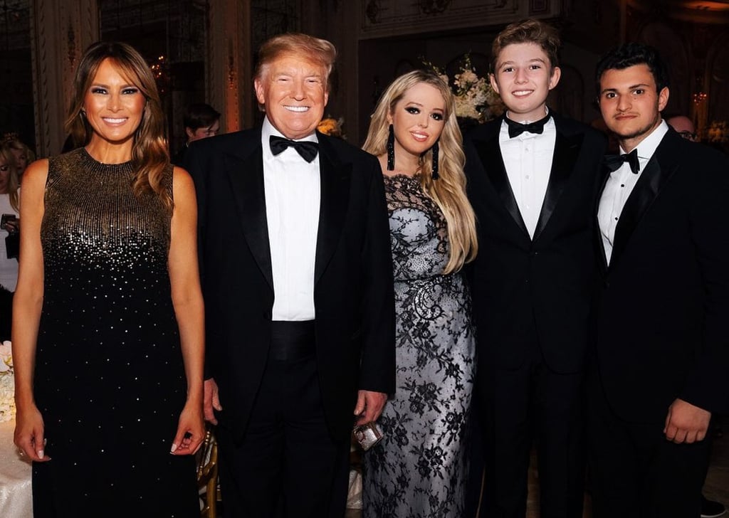 Donald, Melania and Barron Trump, with Tiffany Trump and her husband Michael Boulos. Photo: @tiffanytrump/Instagram Donald, Melania and Barron Trump, with Tiffany Trump and her husband Michael Boulos. Photo: @tiffanytrump/Instagram