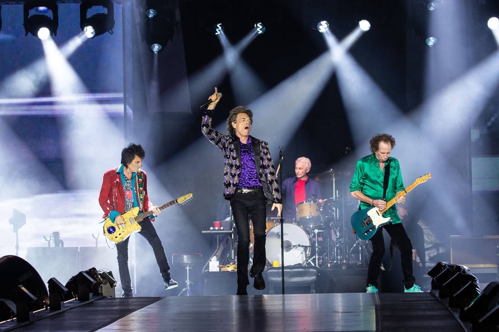 The Rolling Stones’ big earners, Ronnie Wood, Mick Jagger, Charlie Watts and Keith Richards, perform in July 2019. Photo: AFP The Rolling Stones’ big earners, Ronnie Wood, Mick Jagger, Charlie Watts and Keith Richards, perform in July 2019. Photo: AFP