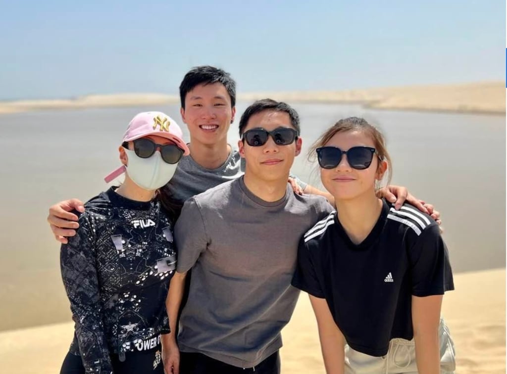 The four gymnasts representing Hong Kong in Cairo, from left, Angel Wong Hiu-ying, Shek Wai-hung, Ng Ka-ki and Chan Cheuk-lam. Photo: Facebook