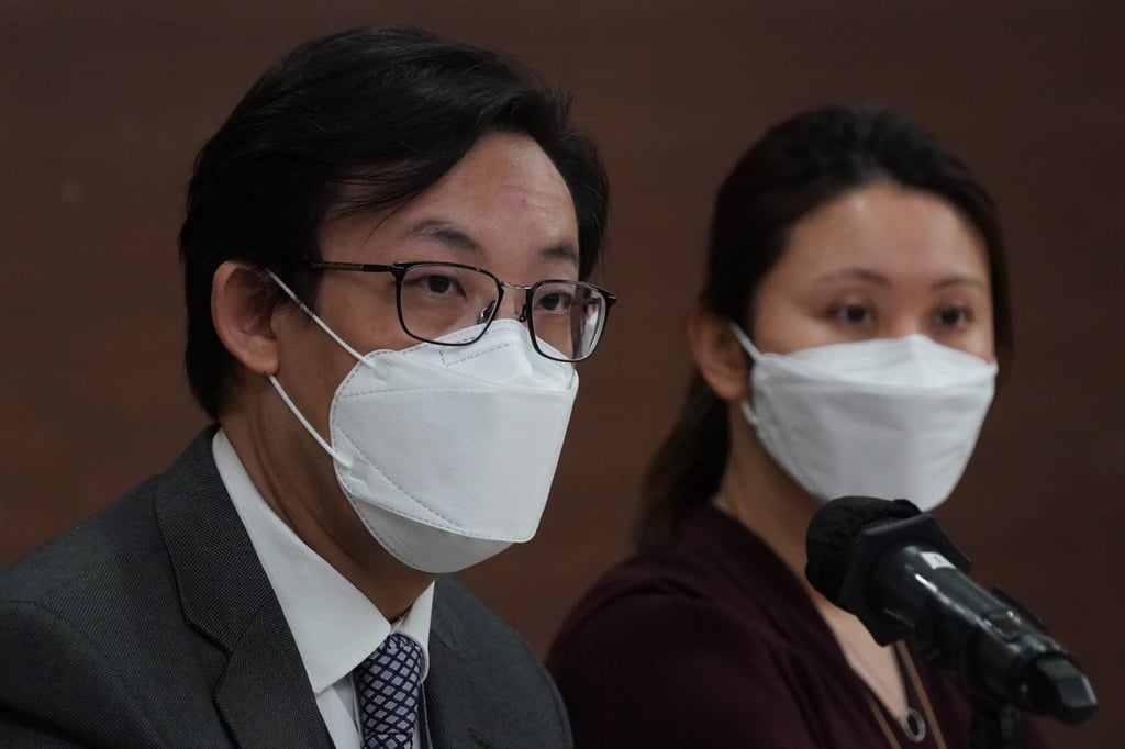 The Hospital Authority’s Dr Larry Lee (left) and nursing manager Hayley Lam. Photo: Felix Wong