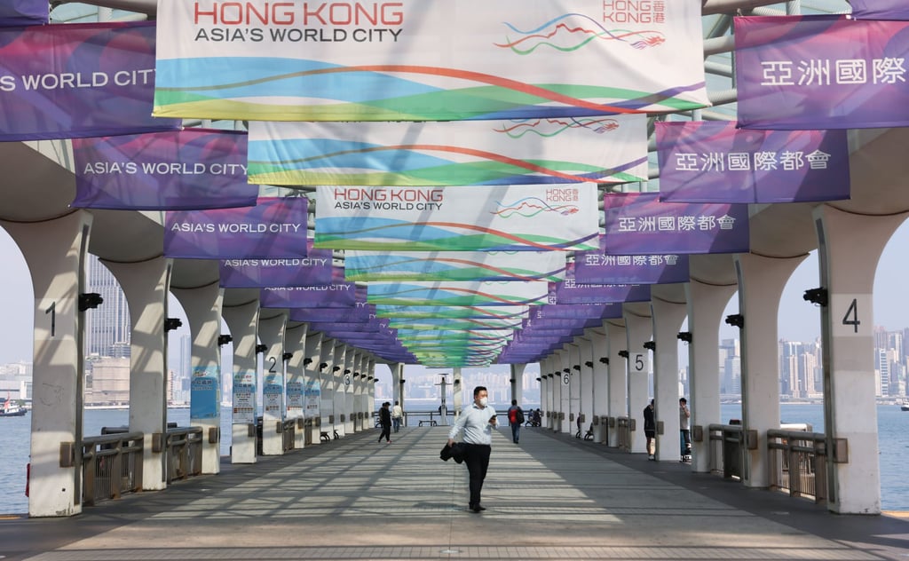 The Central harbourfront, pictured on February 15, is quiet amid tightened social-distancing rules. Photo: Nora Tam