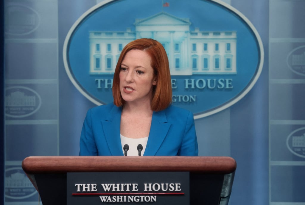 White House Press Secretary Jen Psaki at the White House in Washington on March 21. Photo: Reuters“ White House Press Secretary Jen Psaki at the White House in Washington on March 21. Photo: Reuters“