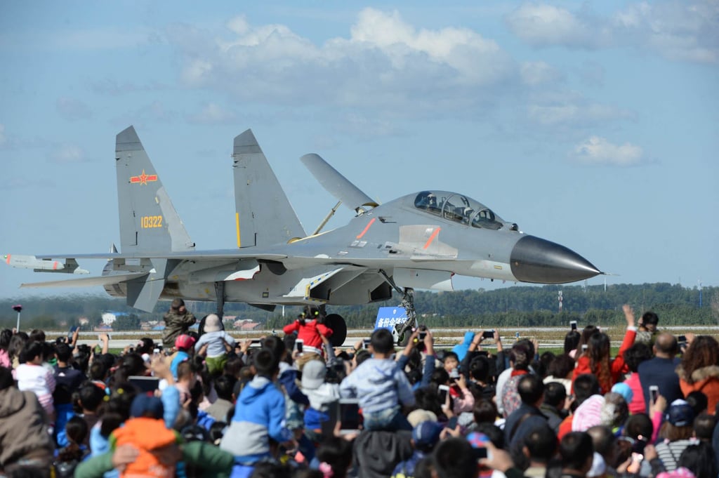 The J-11B fighter jet at the Changchun air show, in northeastern China’s Jilin province. Photo: AFP