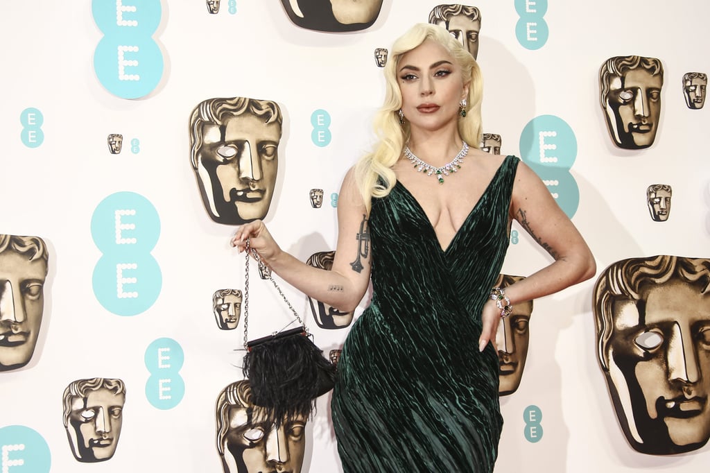Lady Gaga arrives at the recent 75th British Academy Film Awards in London, on March 13, for her role in House of Gucci. Photo: AP Lady Gaga arrives at the recent 75th British Academy Film Awards in London, on March 13, for her role in House of Gucci. Photo: AP