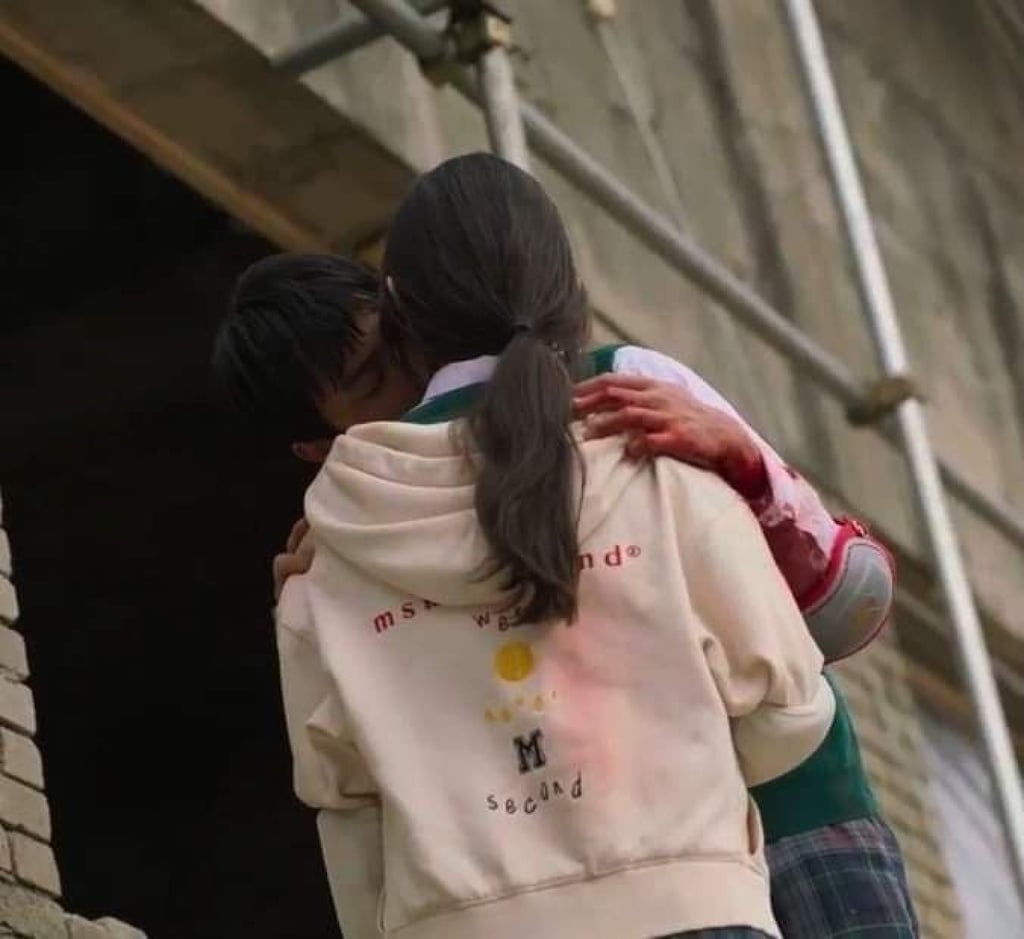 Yoon Chan-young and Park Ji-hoo shared a kiss during All of Us Are Dead. Photo: Netflix Yoon Chan-young and Park Ji-hoo shared a kiss during All of Us Are Dead. Photo: Netflix