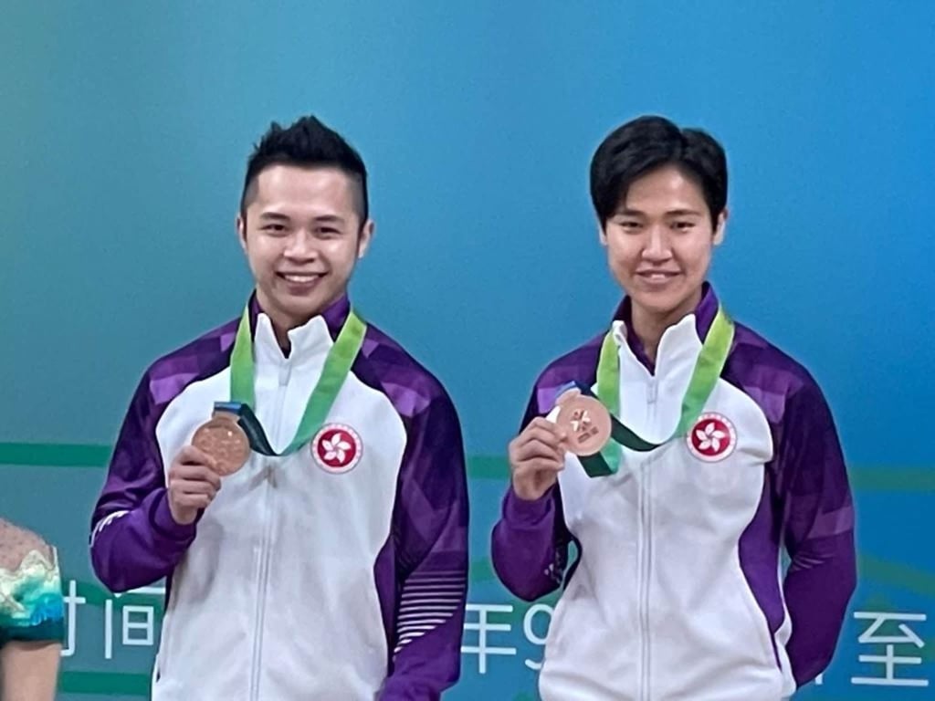 Lau Chi-ming (left) won a bronze medal at the National Games last September. Photo: Handout