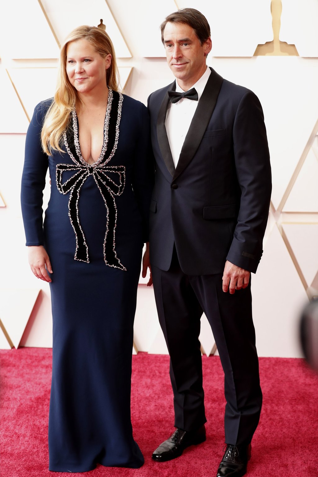 Amy Schumer and her husband Chris Fischer arrive for the Oscars at the Dolby Theatre in Hollywood, Los Angeles, California on March 27. Photo: EPA-EFE