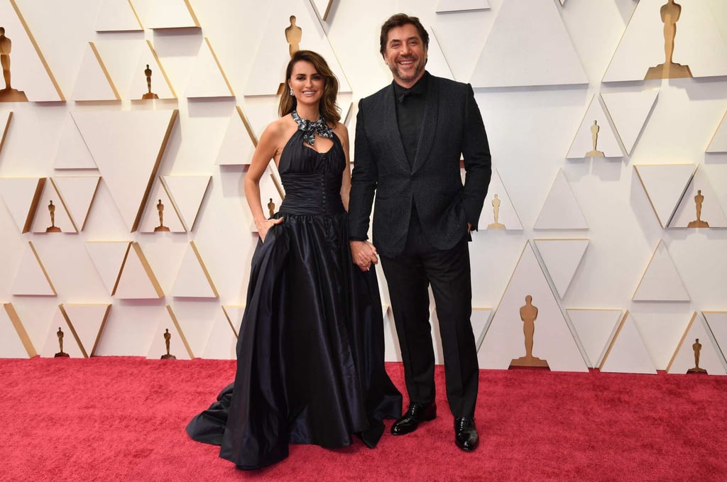 Penelope Cruz, best actress nominee for Parallel Mother, with husband Javier Bardem, also nominated for best actor for Being the Ricardos. Cruz is wearing Chanel. Photo: AFP Penelope Cruz, best actress nominee for Parallel Mother, with husband Javier Bardem, also nominated for best actor for Being the Ricardos. Cruz is wearing Chanel. Photo: AFP