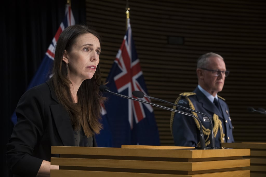 New Zealand’s Prime Minister Jacinda Ardern and Chief of Defence Air Marshal Kevin Short. Photo: Robert Kitchin
