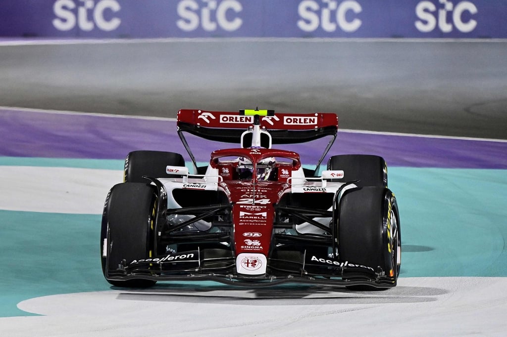 Alfa Romeo’s Zhou Guanyu picked up a five-second penalty for running off the circuit. Photo: AFP