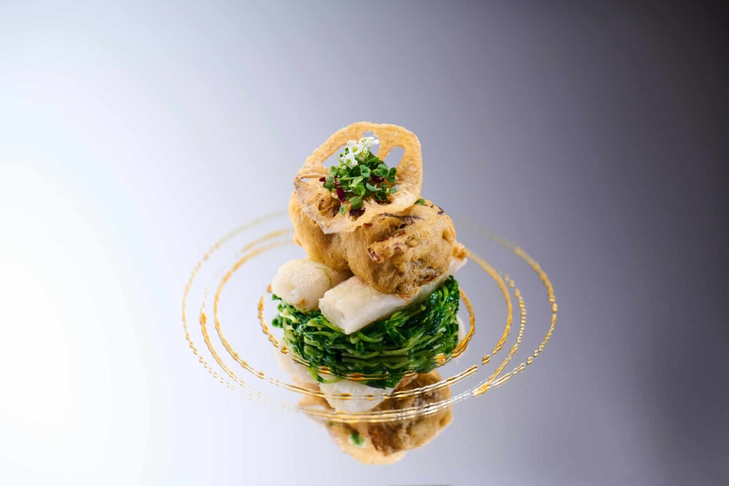 House-made gooseberry sauce with crispy marbled beef ribs. Photo: China Tang