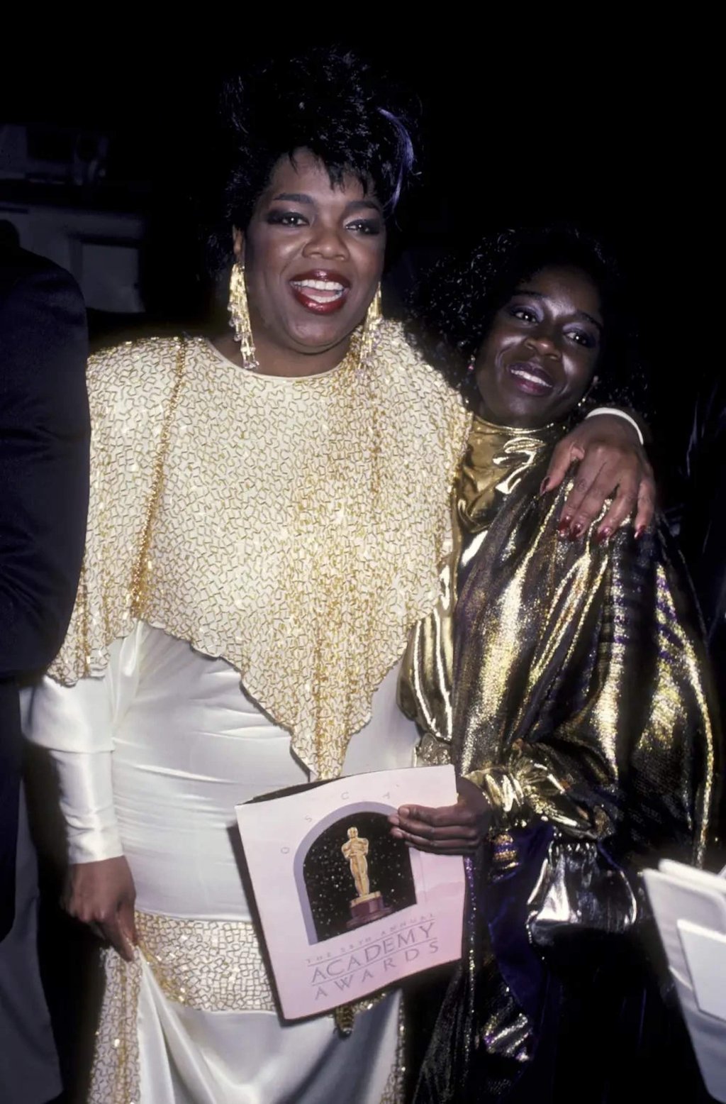 Oprah Winfrey and Akosua Busia at the 58th Annual Academy Awards in Los Angeles, in 1986. Photo: Getty