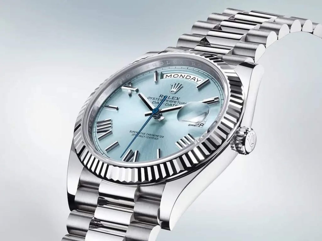 The Rolex Day-Date 40 has the Rolex fluted bezel for the first time. Photo: Rolex via Business Insider The Rolex Day-Date 40 has the Rolex fluted bezel for the first time. Photo: Rolex via Business Insider