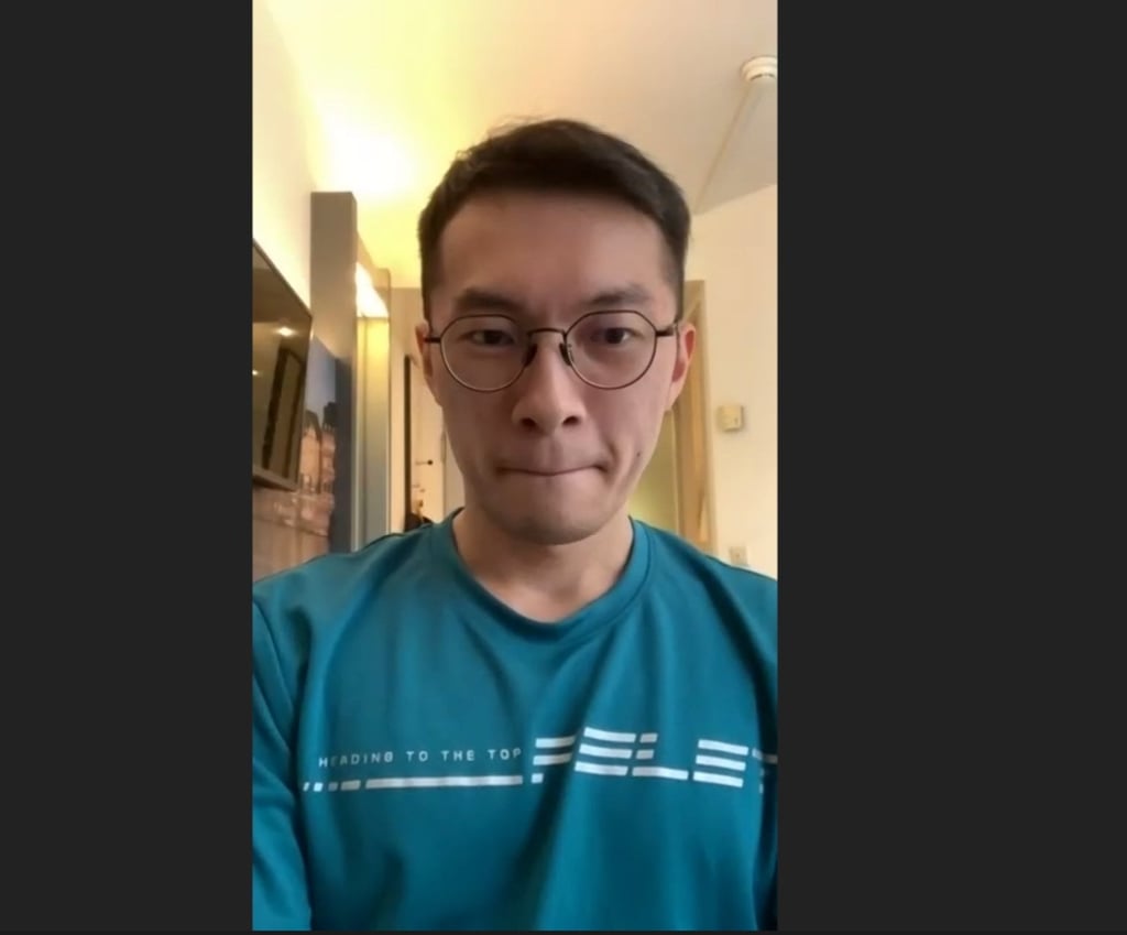Angus Ng said he felt fine and expected to be able to return home during a Zoom interview with Hong Kong media on Thursday. Photo: SCMP