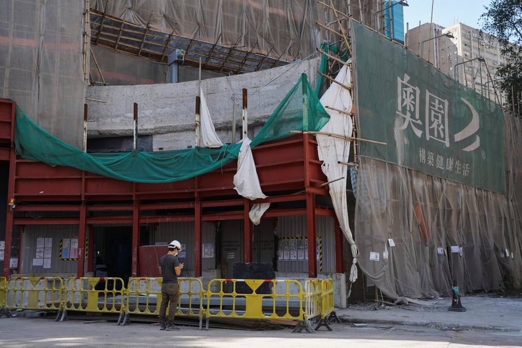 A China Aoyuan Group construction site in Hong Kong. Mainland Chinese property developers formed the largest group of companies failing to submit their results on Thursday. Photo: Reuters