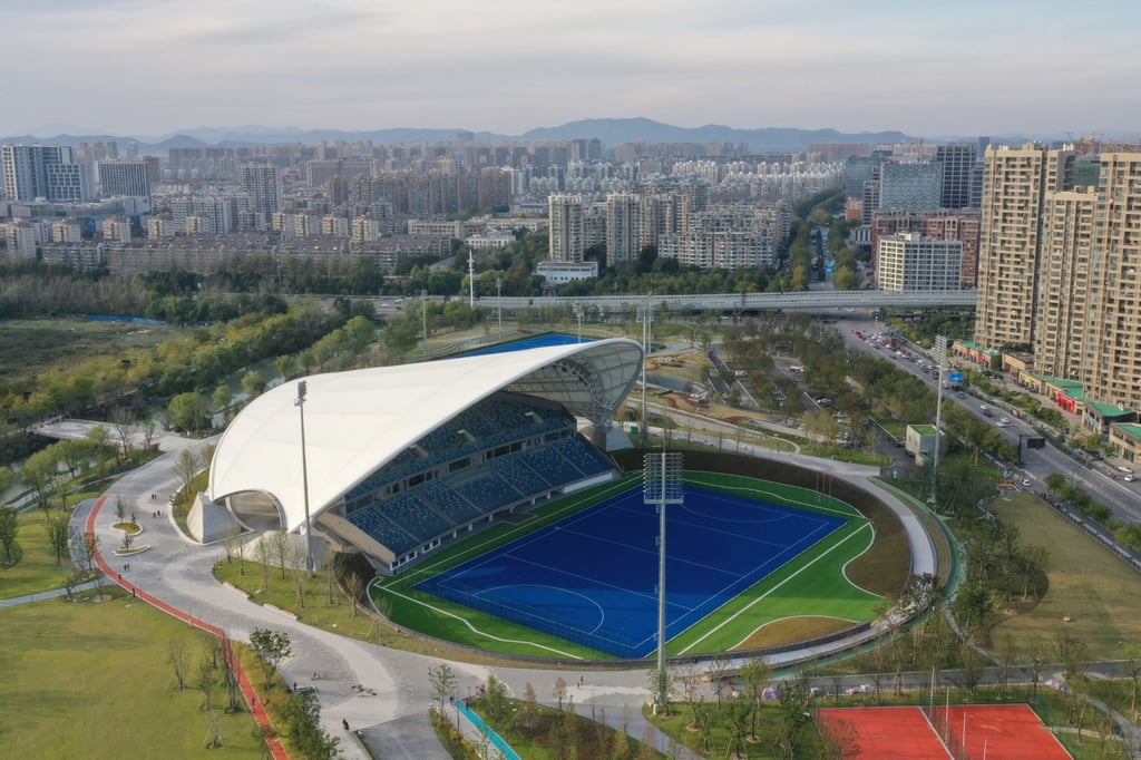 The Gongshu Canal Sports Park Stadium is one of the venues for this year’s Asian Games. Photo: Xinhua