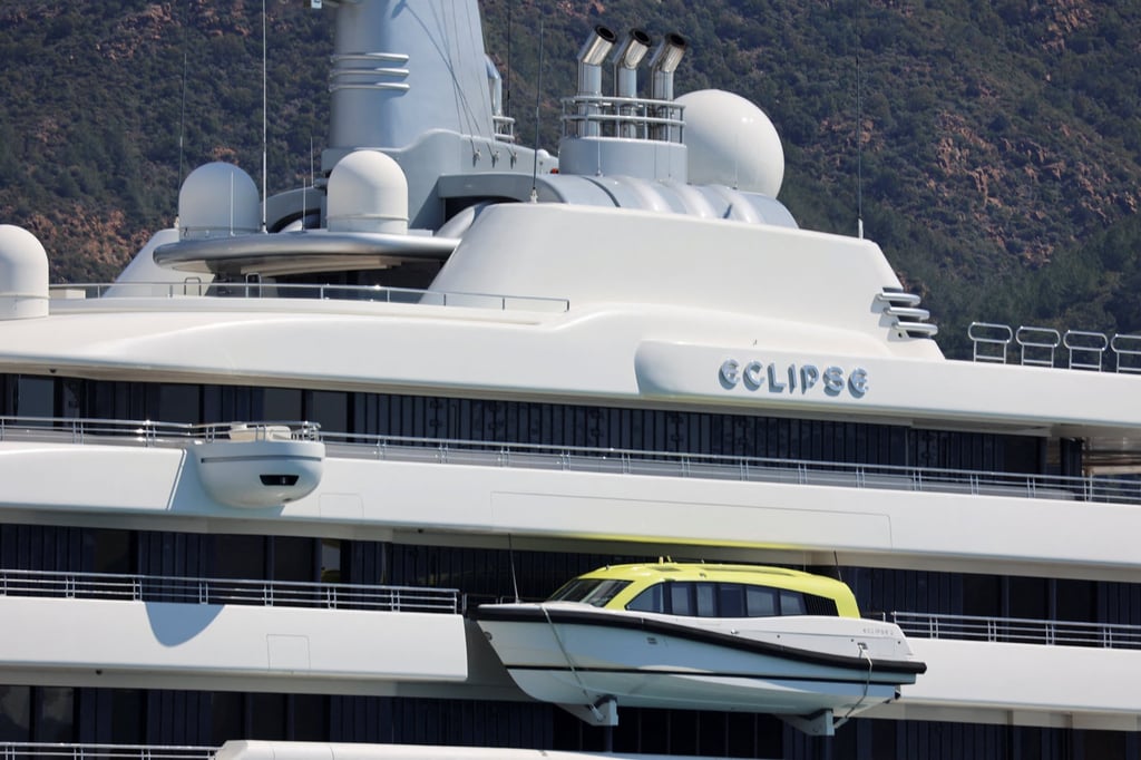 Abramovich’s flagship yacht, the Eclipse, parked in New York. Photo: Reuters Abramovich’s flagship yacht, the Eclipse, parked in New York. Photo: Reuters