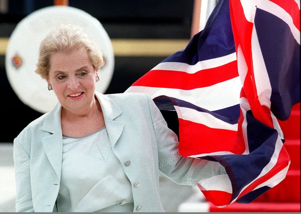 US Secretary of State Madeleine Albright in Hong Kong for the handover on June 30, 1997. Photo: Stephen Shaver/AFP US Secretary of State Madeleine Albright in Hong Kong for the handover on June 30, 1997. Photo: Stephen Shaver/AFP