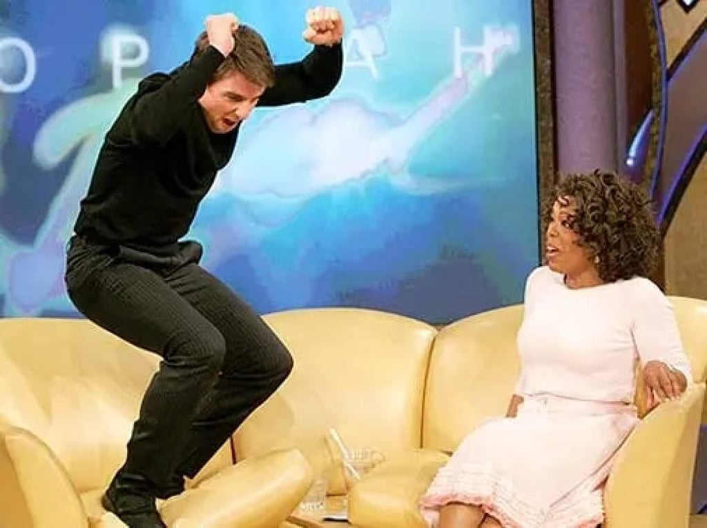 Tom Cruise’s iconic sofa jumping scene on The Oprah Winfrey Show. Photo: The Oprah Winfrey Show/YouTube