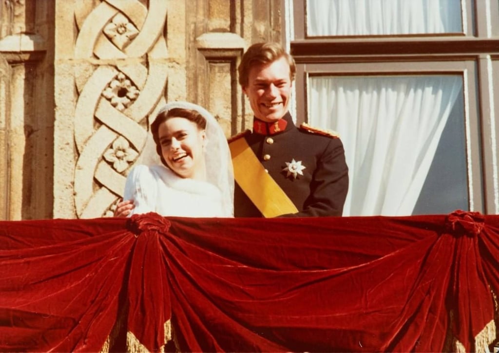 Grand Duchess Maria Teresa and Grand Duke Henri of Luxembourg at their wedding in 1981. Photo: @courgrandducale/Instagram