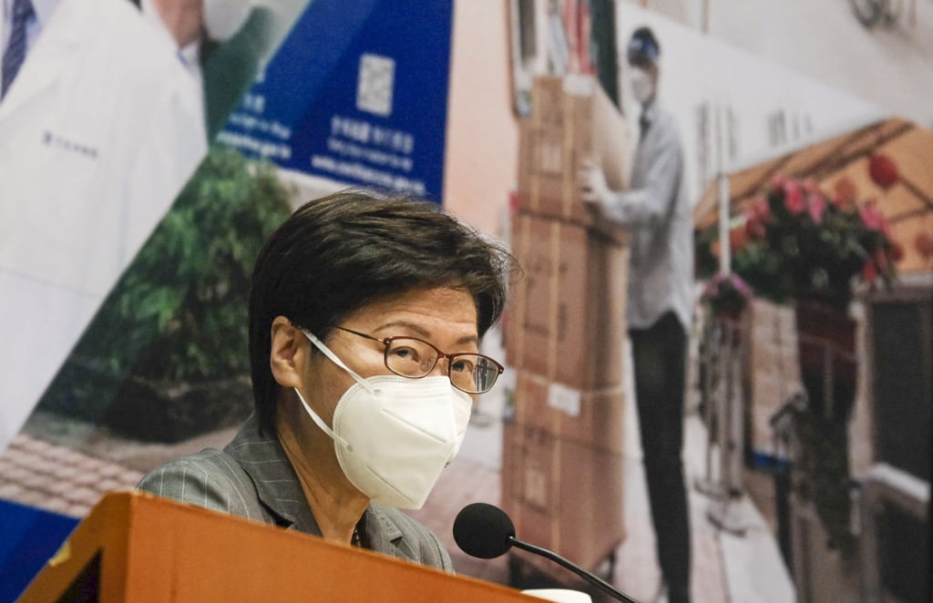 Chief Executive Carrie Lam has said compulsory universal testing is still on the cards. Photo: SCMP Chief Executive Carrie Lam has said compulsory universal testing is still on the cards. Photo: SCMP