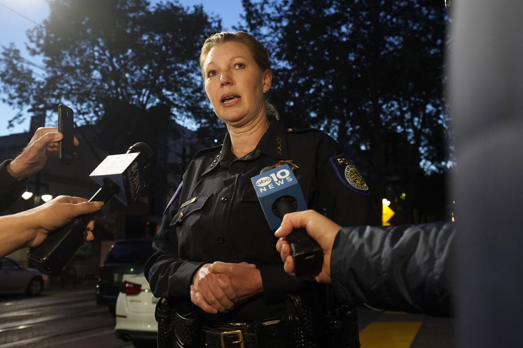 Sacramento Police Chief Kathy Lester talks to reporters about the mass shooting. Photo: AP Sacramento Police Chief Kathy Lester talks to reporters about the mass shooting. Photo: AP