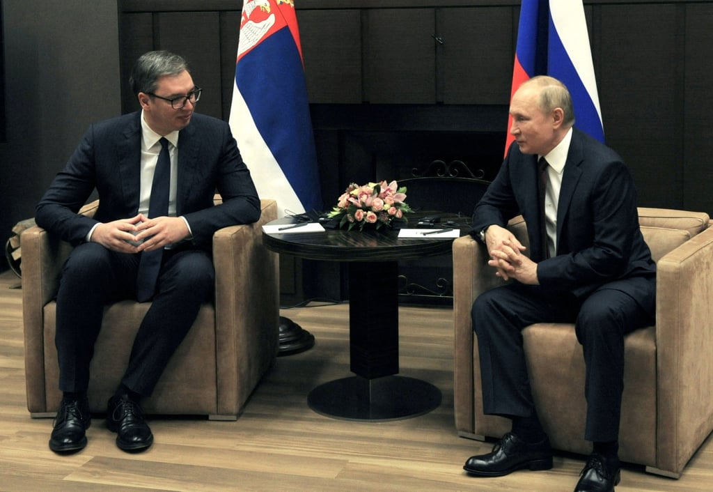 Russian President Vladimir Putin attends a meeting with his Serbian counterpart Aleksandar Vucic in November, 2021. Photo: Reuters