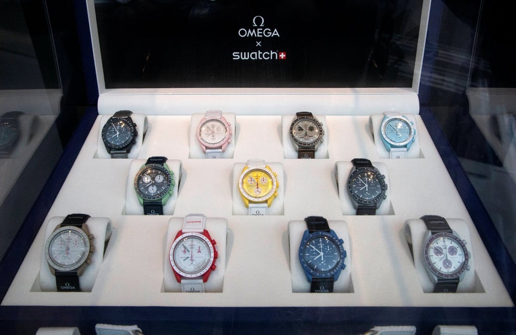 The Bioceramic MoonSwatch collection by Swiss watchmakers Swatch and Omega. Photo: Reuters The Bioceramic MoonSwatch collection by Swiss watchmakers Swatch and Omega. Photo: Reuters