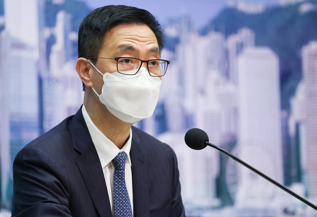 Secretary for Education Kevin Yeung discusses arrangements for the Diploma of Secondary Education exams on Monday. Photo: Pool Secretary for Education Kevin Yeung discusses arrangements for the Diploma of Secondary Education exams on Monday. Photo: Pool