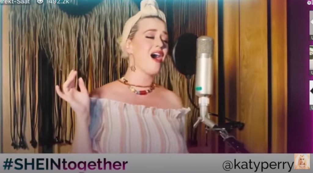 Katy Perry performing for Shein’s online event for Covid-19 pandemic relief. (Picture: Katy Perry Press/YouTube)