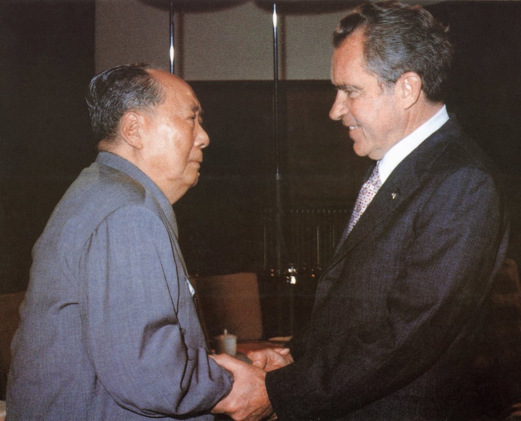 Mao Zedong welcoming Richard Nixon in the Forbidden City in Beijing on February 22, 1972. Photo: AFP Mao Zedong welcoming Richard Nixon in the Forbidden City in Beijing on February 22, 1972. Photo: AFP