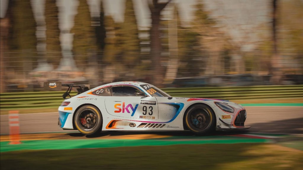 Hong Kong driver Jonathan Hui with his Sky Tempesta Racing team Mercedes-AMG GT3 car at the GT World Challenge Europe Gold Three Hours of Imola Gold Cup endurance event in Italy. Photo: Craft Bamboo Racing Hong Kong driver Jonathan Hui with his Sky Tempesta Racing team Mercedes-AMG GT3 car at the GT World Challenge Europe Gold Three Hours of Imola Gold Cup endurance event in Italy. Photo: Craft Bamboo Racing