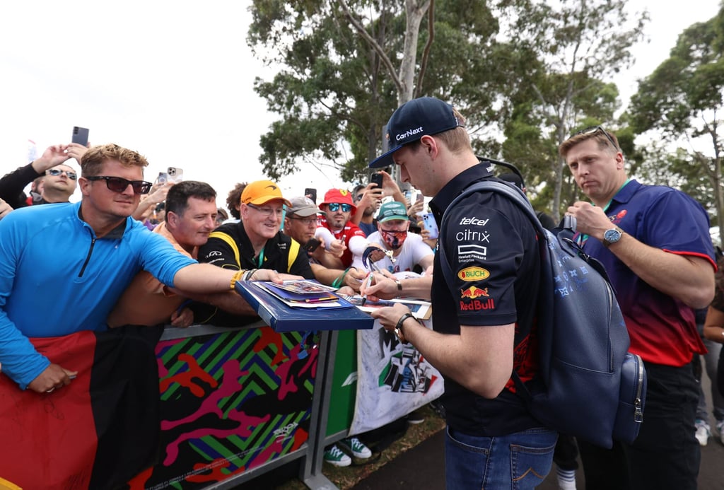 Red Bull’s Max Verstappen with fans ahead of the Australian Grand Prix. Photo: Reuters