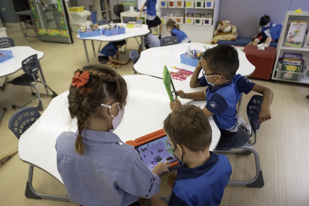 Pupils interacting with one another in class at Hong Kong’s The Harbour School. Photo: Handout Pupils interacting with one another in class at Hong Kong’s The Harbour School. Photo: Handout