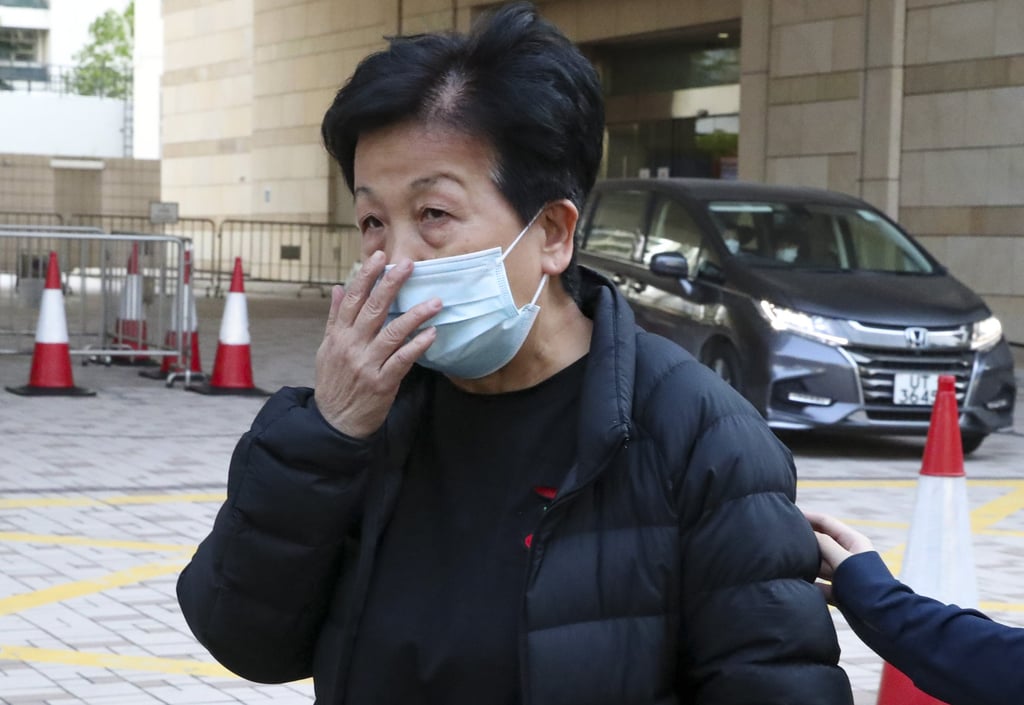 Chiu Mei-ying leaves West Kowloon Court after being granted bail on Friday. Photo: Edmond So