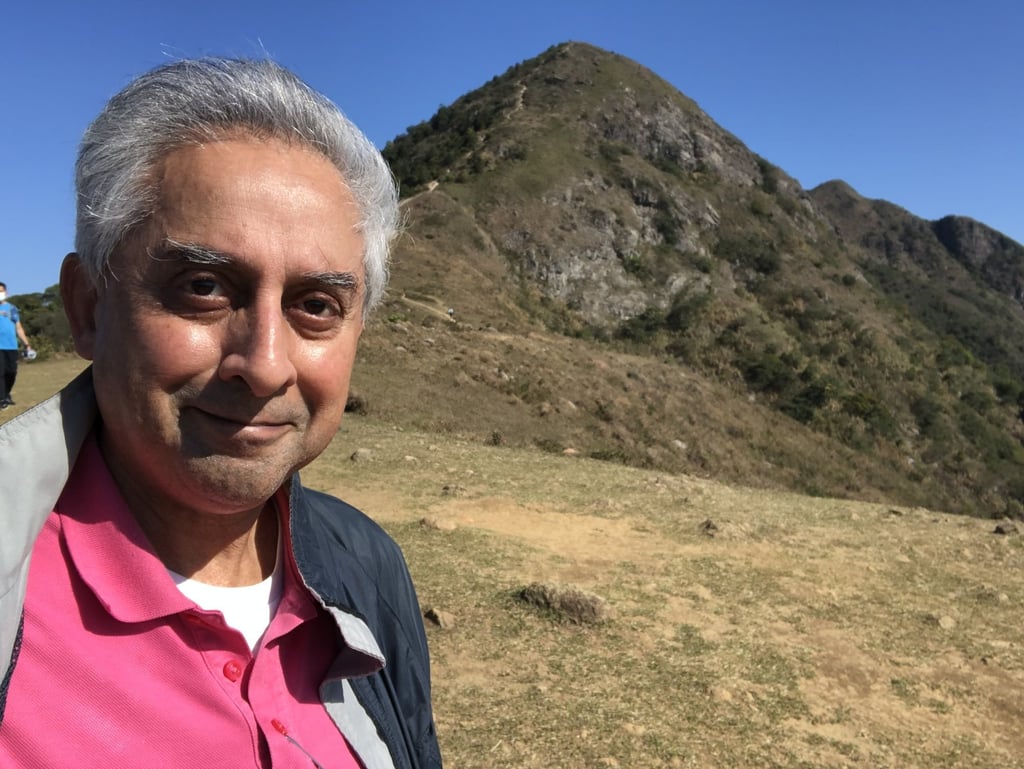 Vijay Verghese on Pyramid Hill in Hong Kong. Vijay Verghese on Pyramid Hill in Hong Kong.