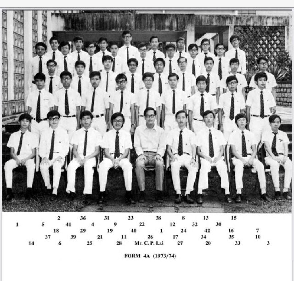 John Lee (top row, second from right) poses in a class photo at Wah Yan College (Kowloon). Photo: Handout John Lee (top row, second from right) poses in a class photo at Wah Yan College (Kowloon). Photo: Handout