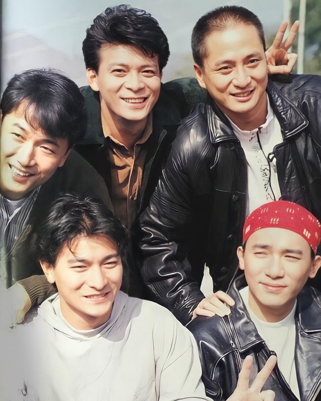 Tony Leung and Andy Lau with the other “Five Tigers” of TVB. Photo: @andylauox/Instagram
