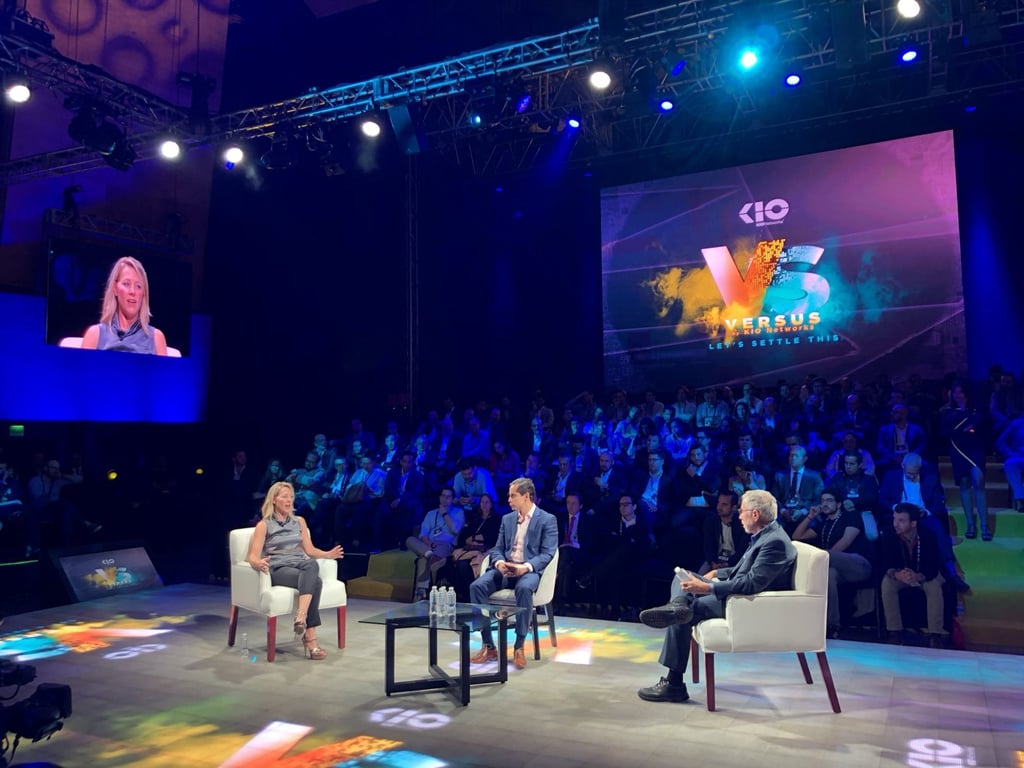 Kathryn Haun attending a cryptocurrency talk. Photo: @SantSuinaga/Twitter