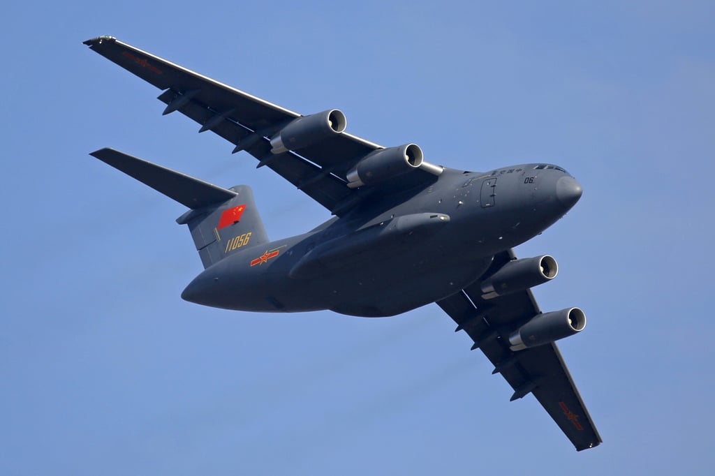 A Y-20 transport aircraft on display at Airshow China in Zhuhai city in 2018. Military experts said six Chinese Air Force Y-20 transport planes landed at Belgrade’s commercial airport on Saturday. Photo: AP