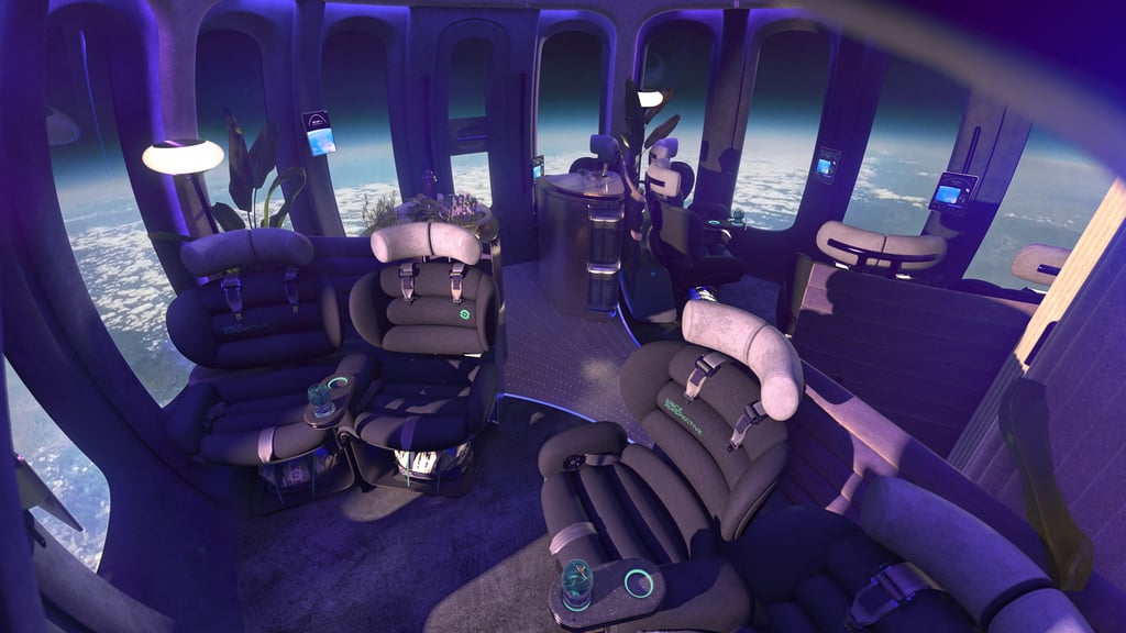 The lounge inside the Neptune capsule. More than 600 tickets have so far been sold. Photo: AFP The lounge inside the Neptune capsule. More than 600 tickets have so far been sold. Photo: AFP