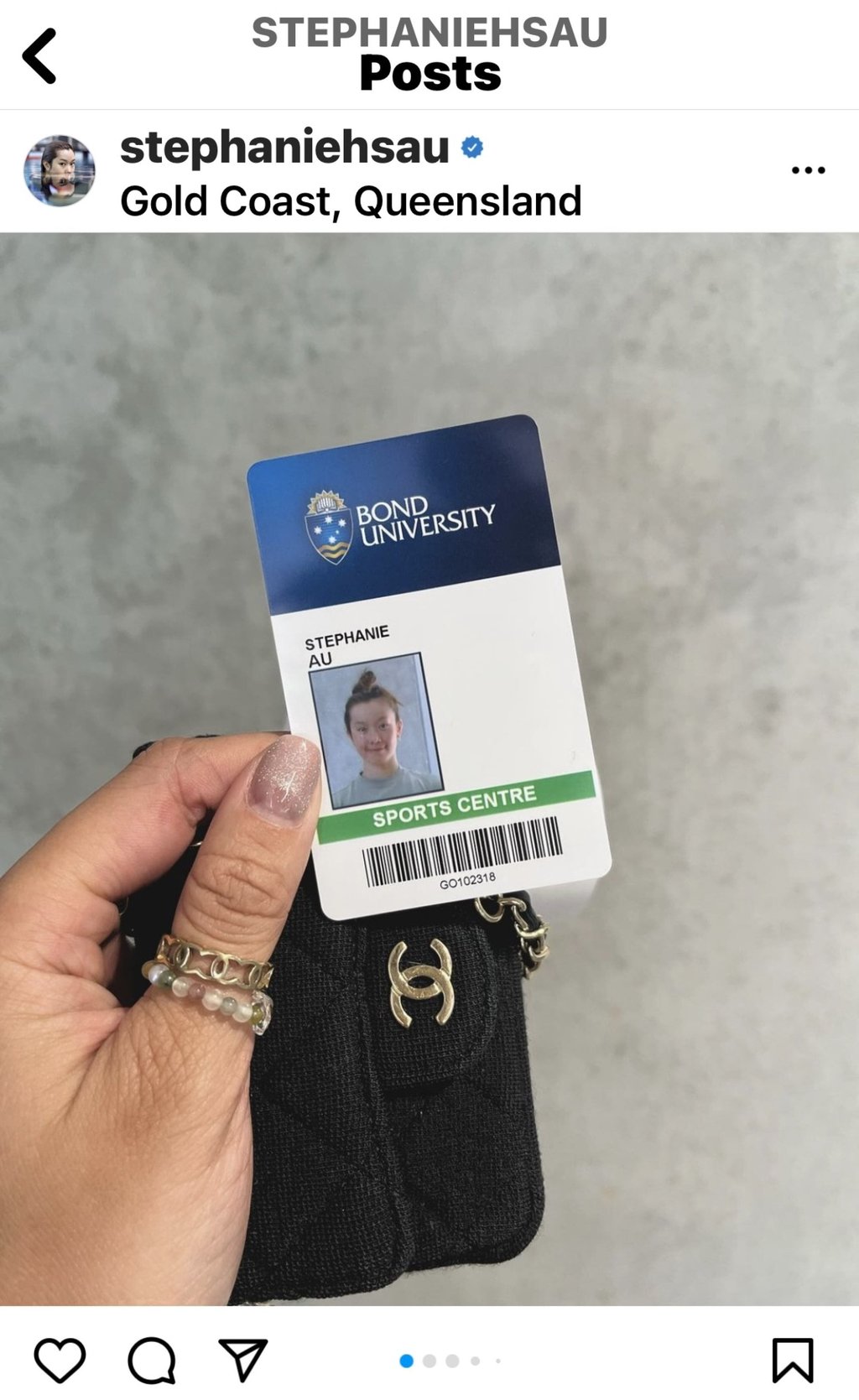 Hong Kong’s Stephanie Au is training with the young squad at Bond University in Australia. Photo: Stephanie Au / Instagram