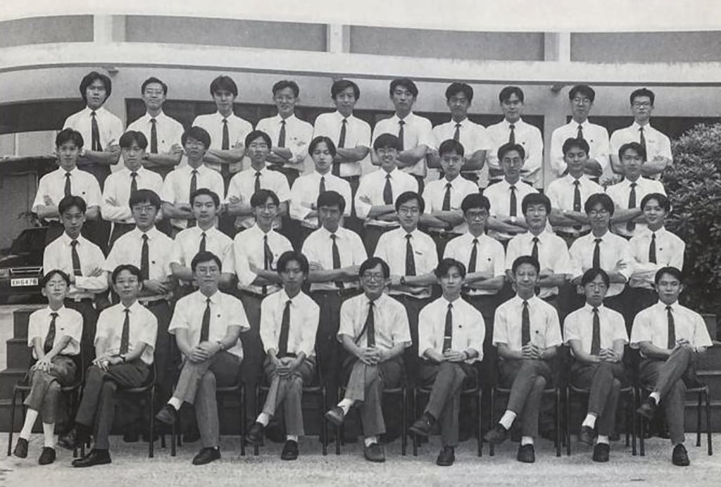 Class photo of John Lee’s eldest son Gilbert (first from right in second row), in Form Five at Wah Yan College, Kowloon, in 1994. Photo: Wah Yan College Class photo of John Lee’s eldest son Gilbert (first from right in second row), in Form Five at Wah Yan College, Kowloon, in 1994. Photo: Wah Yan College