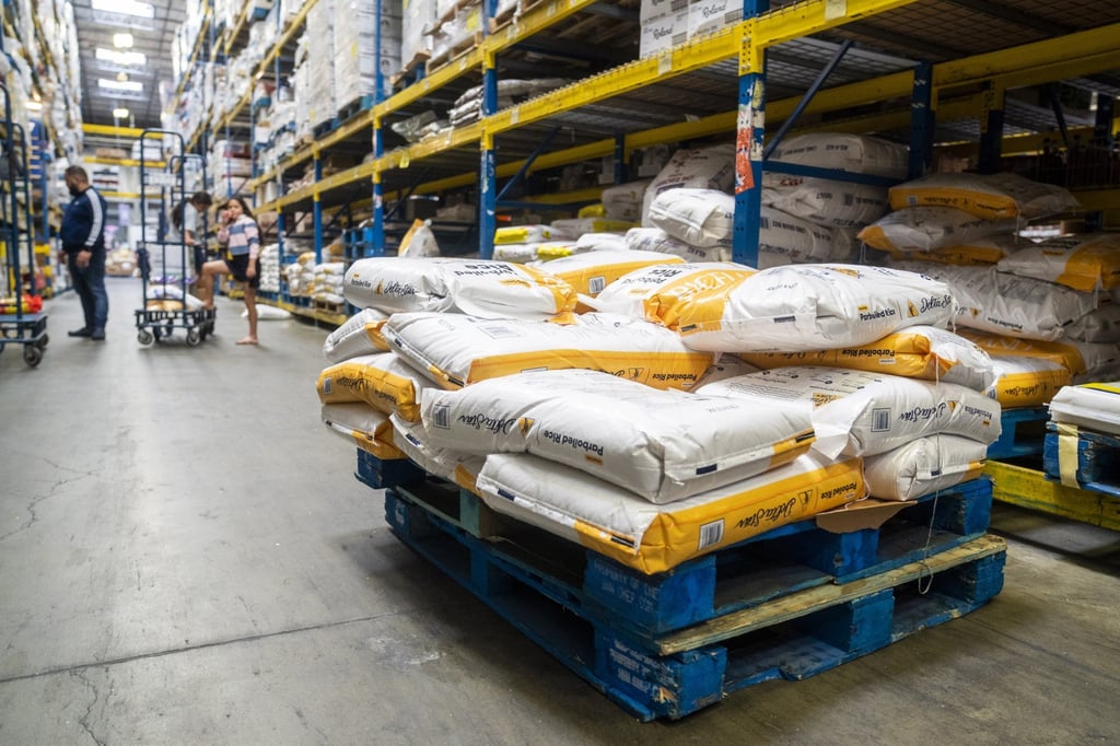 Bags of rice are stacked on a pallet at Restaurant Depot in Alexandria, Virginia, on April 13. US consumer prices have climbed 8.5 per cent for the year ending in March, the highest since 1981. Photo: EPA-EFE Bags of rice are stacked on a pallet at Restaurant Depot in Alexandria, Virginia, on April 13. US consumer prices have climbed 8.5 per cent for the year ending in March, the highest since 1981. Photo: EPA-EFE