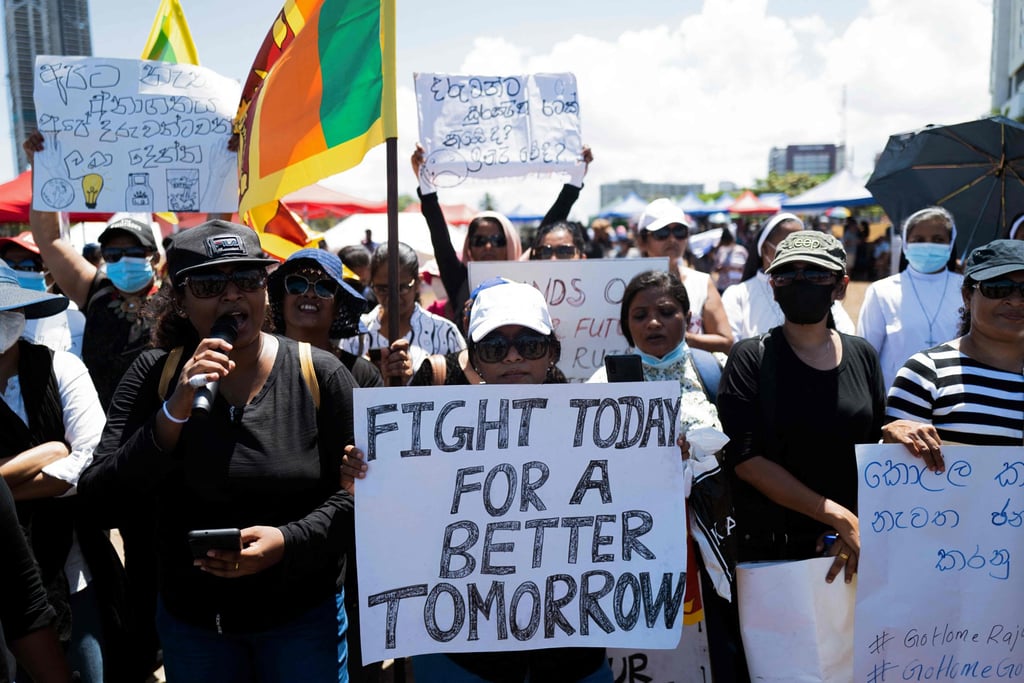 An anti-government demonstration in Colombo, Sri Lanka, demanding President Gotabaya Rajapaksas resignation. Photo: AFP