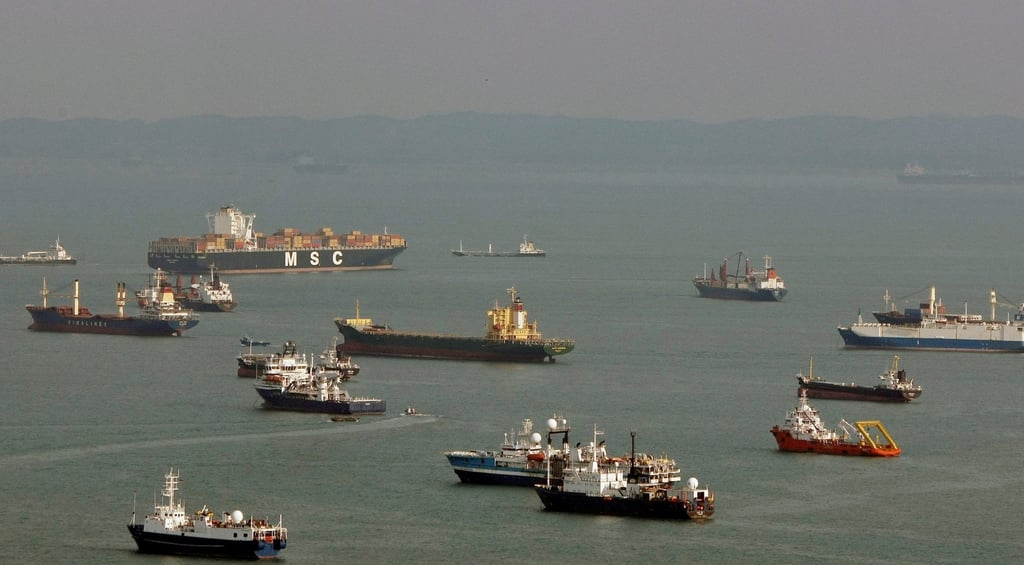 Container ships and bulk carriers are seen in the shipping lanes off the coast of Singapore in 2012. Photo: Reuters Container ships and bulk carriers are seen in the shipping lanes off the coast of Singapore in 2012. Photo: Reuters